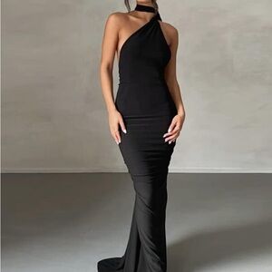 Elegant Black One-Shoulder Dress